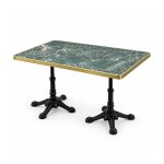 YMX-T-111 Outdoor Green Rectangular Twin-Pedestal Table right 45 view