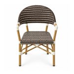 YMX-T-112 Outdoor Brown Curved-Back Woven Armchair front view