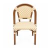 YMX-T-114 Outdoor Cream Checker Woven Bistro Chair