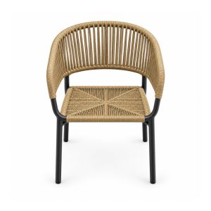 YMX-T-117 Outdoor Tan Rope-Woven Armchair front view