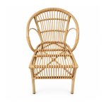 YMX-T-118 Outdoor Natural-Tone Loop-Frame Armchair front view