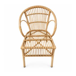 YMX-T-118 Outdoor Natural-Tone Loop-Frame Armchair front view