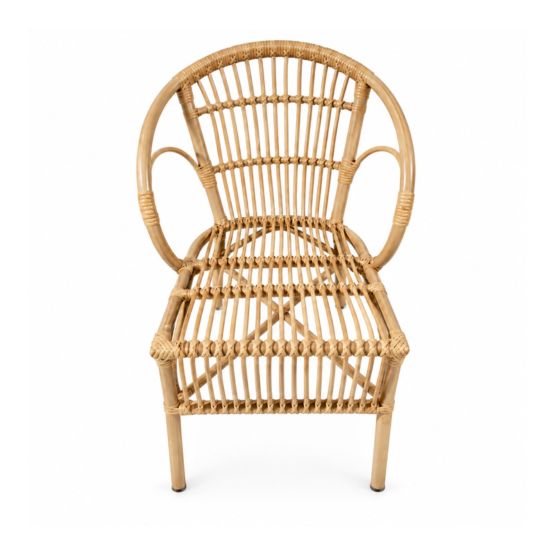 YMX-T-118 Outdoor Natural-Tone Loop-Frame Armchair