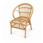 YMX-T-118 Outdoor Natural-Tone Loop-Frame Armchair right 45 view