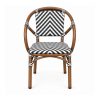 YMX-T-119 Outdoor Black and White Chevron Loop-Back Armchair