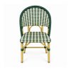 YMX-T-120 Outdoor Green and White Woven Bistro Chair