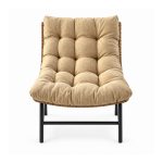 YMX-T-121 Outdoor Beige Tufted-Cushion Lounge Chair front view