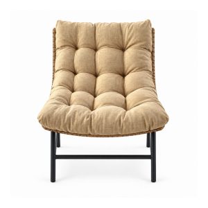 YMX-T-121 Outdoor Beige Tufted-Cushion Lounge Chair front view