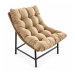 YMX-T-121 Outdoor Beige Tufted-Cushion Lounge Chair left 45 view