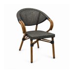 YMX-W-001 Outdoor Large Mesh Bistro Armchair left 45 view