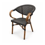 YMX-W-002 Outdoor Compact Mesh Bistro Armchair left 45 view