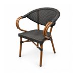 YMX-W-002 Outdoor Compact Mesh Bistro Armchair right 45 view