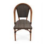 YMX-W-003 Outdoor Armless Oval-Back Mesh Bistro Chair front view