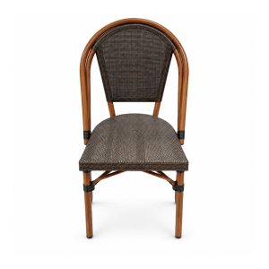 YMX-W-003 Outdoor Armless Oval-Back Mesh Bistro Chair front view