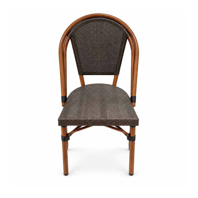 YMX-W-003 Outdoor Armless Oval-Back Mesh Bistro Chair