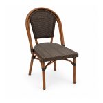 YMX-W-003 Outdoor Armless Oval-Back Mesh Bistro Chair right 45 view