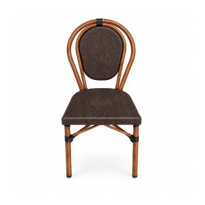 YMX-W-004 Outdoor Shaped Oval-Back Mesh Bistro Chair front view