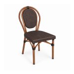 YMX-W-004 Outdoor Shaped Oval-Back Mesh Bistro Chair left 45 view