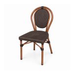 YMX-W-004 Outdoor Shaped Oval-Back Mesh Bistro Chair right 45 view