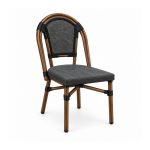 YMX-W-005 Outdoor Tall Oval-Back Mesh Bistro Chair left 45 view