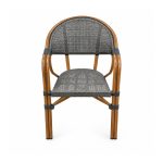 YMX-W-006 Outdoor Rounded Mesh Bistro Armchair front view