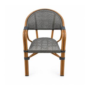 YMX-W-006 Outdoor Rounded Mesh Bistro Armchair front view