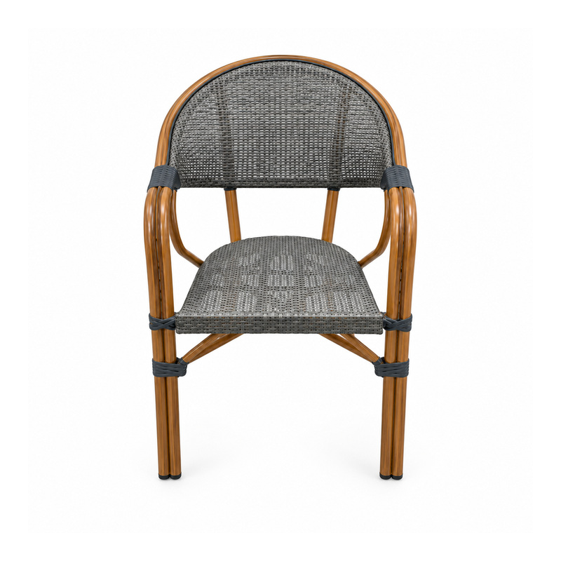 YMX-W-006 Outdoor Rounded Mesh Bistro Armchair