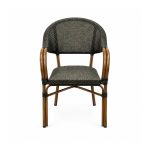 YMX-W-007 Outdoor Open-Back Mesh Bistro Armchair front view