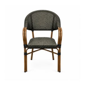 YMX-W-007 Outdoor Open-Back Mesh Bistro Armchair front view