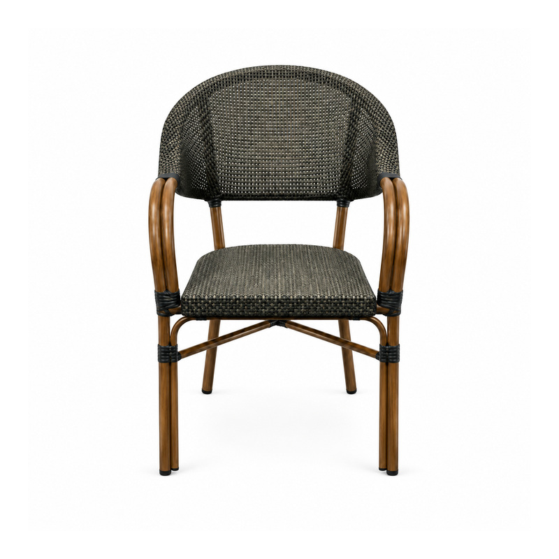 YMX-W-007 Outdoor Open-Back Mesh Bistro Armchair