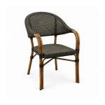 YMX-W-007 Outdoor Open-Back Mesh Bistro Armchair left 45 view