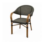 YMX-W-007 Outdoor Open-Back Mesh Bistro Armchair right 45 view
