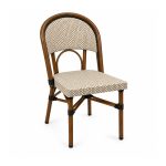 YMX-W-008 Outdoor Armless Mesh Bistro Chair left 45 view