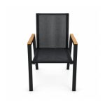 YMX-W-009 Outdoor Black Rectangular Mesh Armchair front view