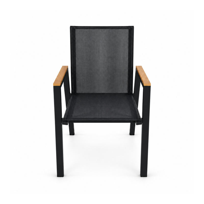 YMX-W-009 Outdoor Black Rectangular Mesh Armchair