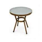 YMX-W-101 Outdoor Round Glass-Top Bistro Table right 45 view