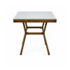 YMX-W-104 Outdoor Square Glass-Top Bistro Table