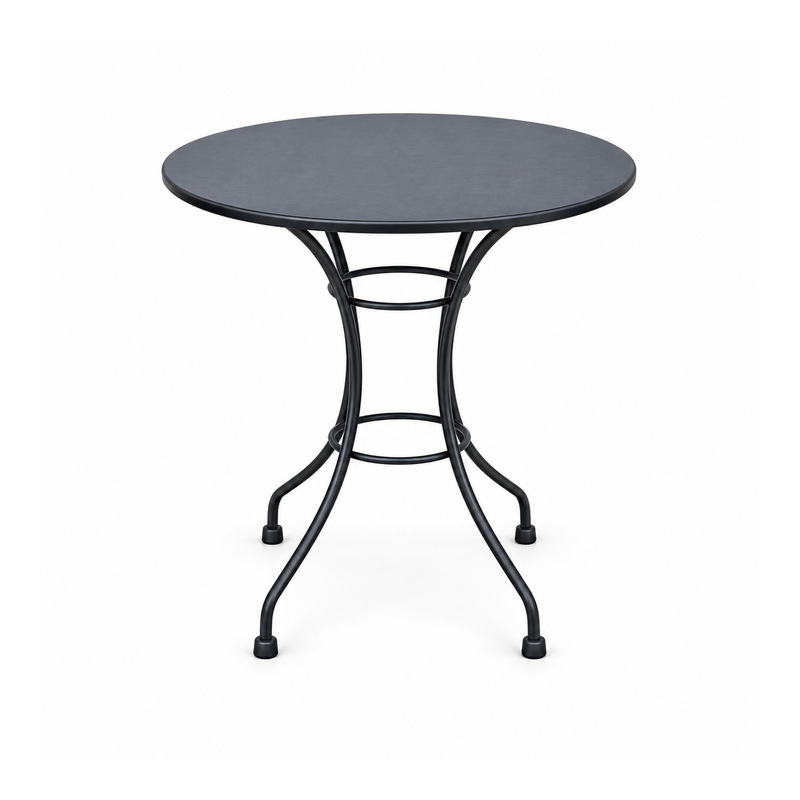 YMX-W-107 Outdoor Black Round Curved-Leg Bistro Table