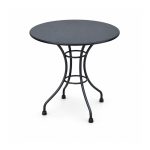 YMX-W-107 Outdoor Black Round Curved-Leg Bistro Table right 45 view