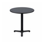 YMX-W-109 Outdoor Black Round Cross-Base Bistro Table front view