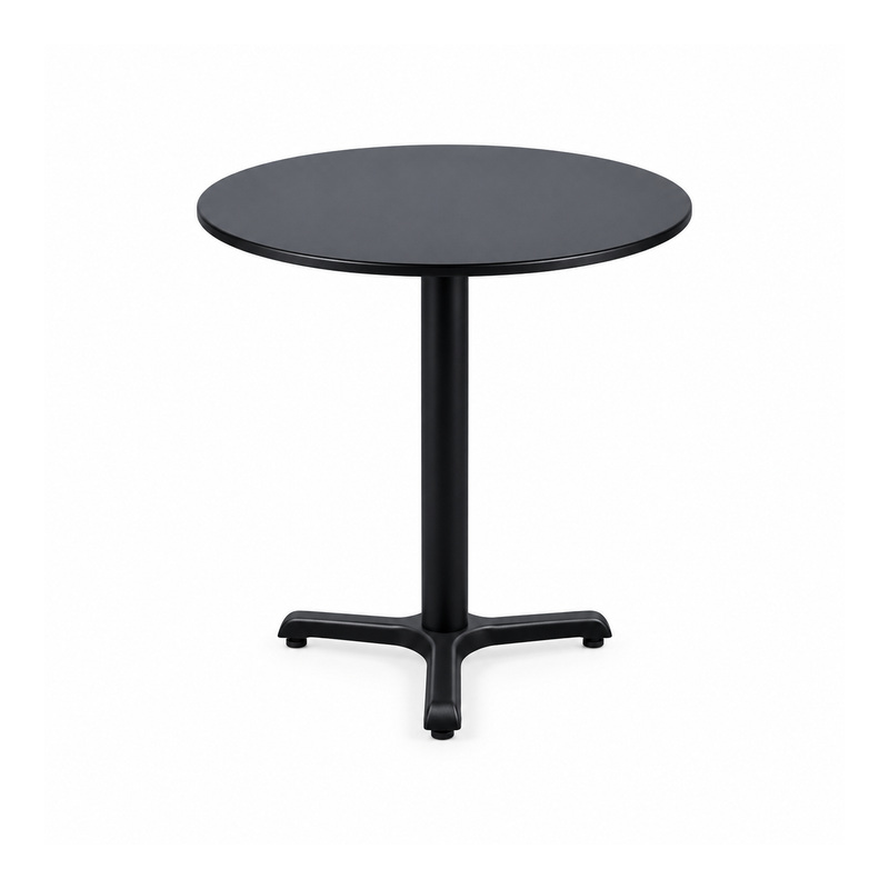 YMX-W-109 Outdoor Black Round Cross-Base Bistro Table