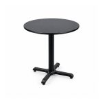 YMX-W-109 Outdoor Black Round Cross-Base Bistro Table left 45 view