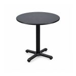 YMX-W-109 Outdoor Black Round Cross-Base Bistro Table right 45 view