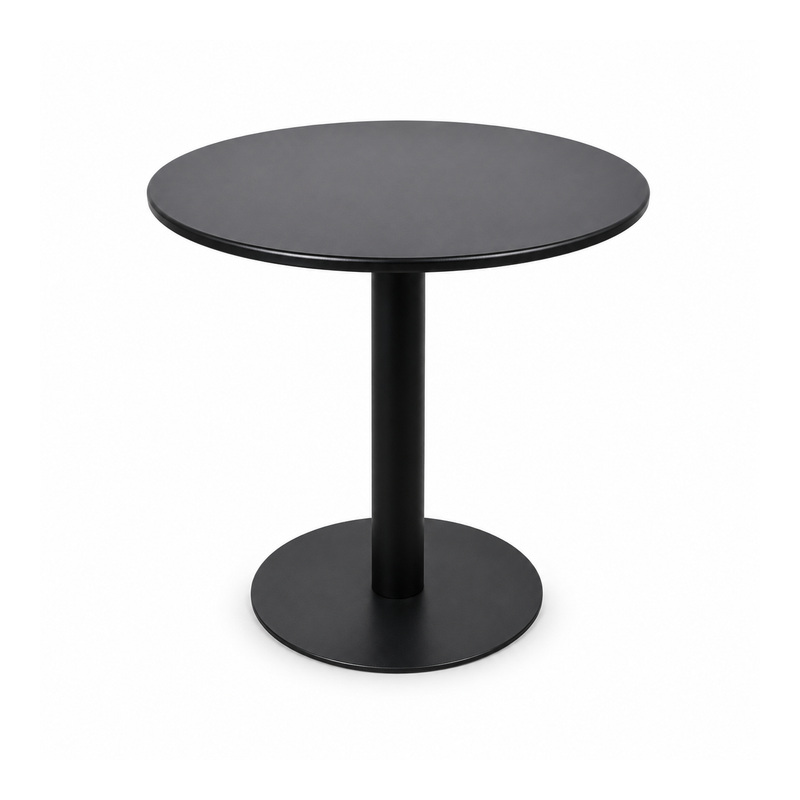 YMX-W-114 Outdoor Black Round Disc-Base Bistro Table