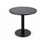 YMX-W-114 Outdoor Black Round Disc-Base Bistro Table left 45 view