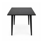 YMX-W-117 Outdoor Black Square Tapered-Leg Dining Table front view