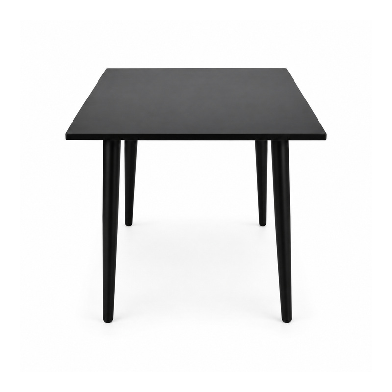 YMX-W-117 Outdoor Black Square Tapered-Leg Dining Table