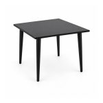 YMX-W-117 Outdoor Black Square Tapered-Leg Dining Table left 45 view