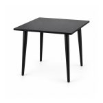 YMX-W-117 Outdoor Black Square Tapered-Leg Dining Table right 45 view