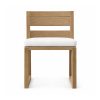 YMX-W-120 Outdoor Wood-Look Slat-Back Cushioned Armchair